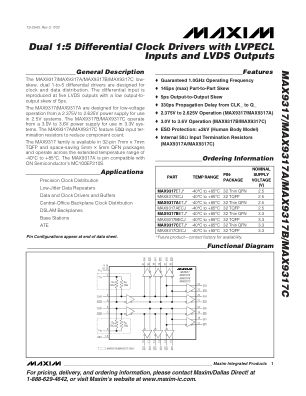 MAX9317 datasheet cover page