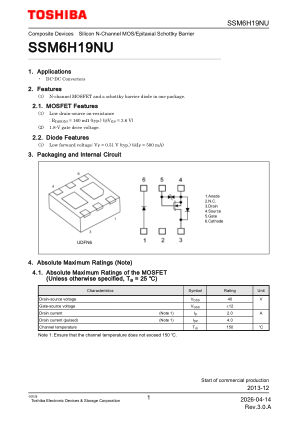SSM6H19NU 数据手册首页