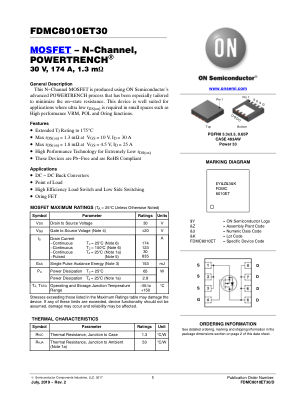 FDMC8010ET30 datasheet cover page