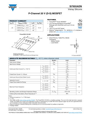 SI7655ADN 数据手册首页