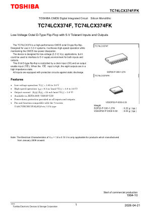 TC74LCX374F datasheet cover page