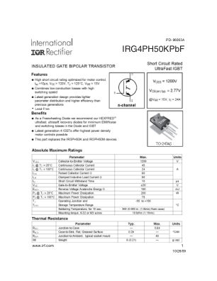 IRG4PH50K 数据手册首页