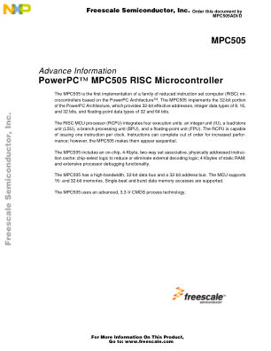 MPC505ADI 数据手册首页