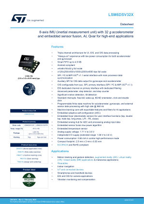 LSM6DSV32X datasheet cover page