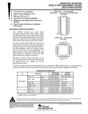 SN74ACT563 数据手册首页