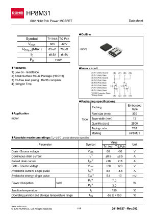 HP8M31 datasheet cover page
