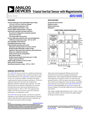 ADIS16405 数据手册首页