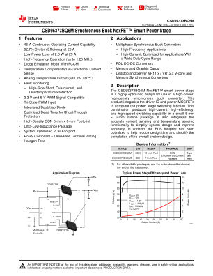 CSD95373BQ5M datasheet cover page
