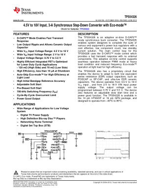 TPS54326 datasheet cover page