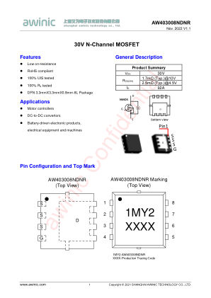 AW403008 datasheet cover page
