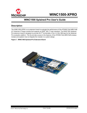 ATWINC1500-XSTK 数据手册首页