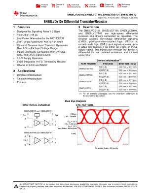 SN65LVDT101 datasheet cover page
