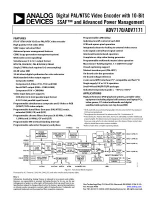 ADV7170 datasheet cover page