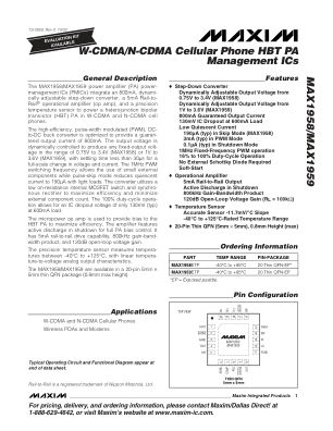 MAX1958 datasheet cover page
