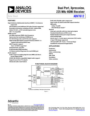 ADV7612 数据手册首页