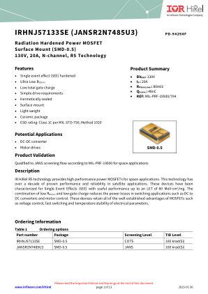IRHNJ57133SE datasheet cover page