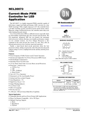 NCL30073 datasheet cover page