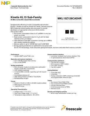 KL15P35M48SF0 数据手册首页