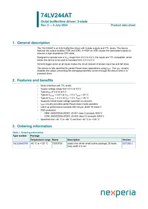 74LV244ATPWJ datasheet cover page
