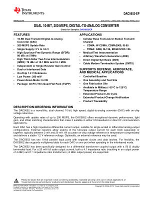 DAC5652-EP datasheet cover page
