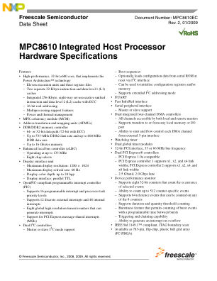 MPC8610EC 数据手册首页