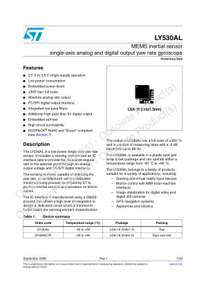 LY530AL 数据手册首页