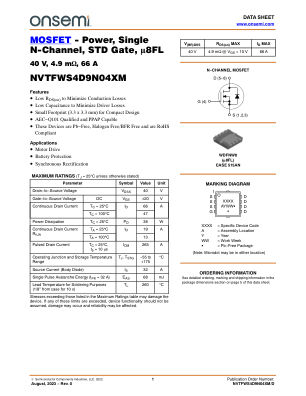 NVTFWS4D9N04XM 数据手册首页