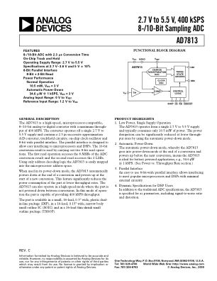 AD7813 datasheet cover page
