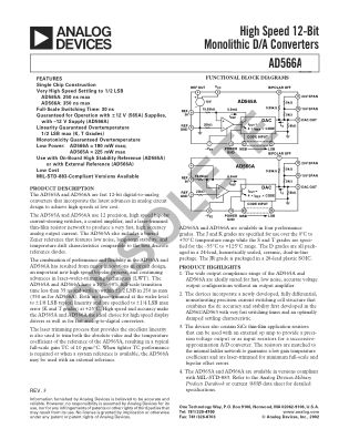 AD566A 数据手册首页