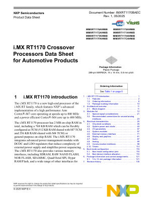 IMXRT1170BAEC 数据手册首页