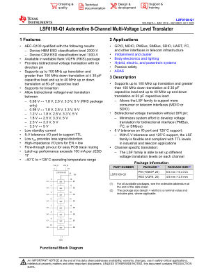 LSF0108-Q1 数据手册首页