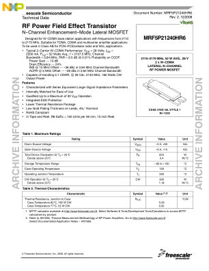 MRF5P21240HR6 datasheet cover page