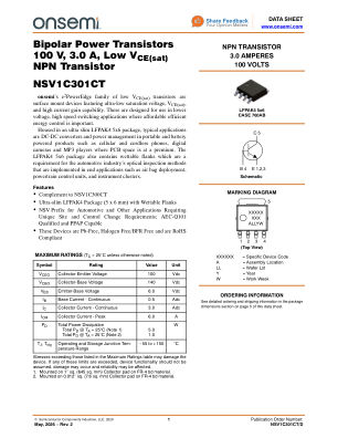 NSV1C301CT 数据手册首页