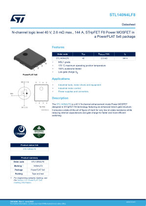 STL140N4LF8 datasheet cover page