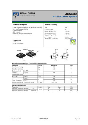 AON2810 数据手册首页