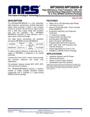 MP38900-B datasheet cover page
