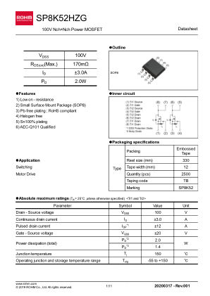 SP8K52HZG 数据手册首页