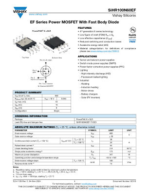 SIHR100N60EF datasheet cover page