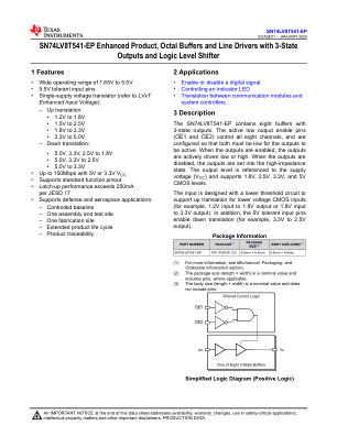 SN74LV8T541-EP 数据手册首页