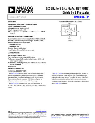 HMC434-EP datasheet cover page