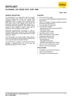 IS31FL3237-QFLS4-EB datasheet cover page