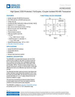 ADM2490E datasheet cover page