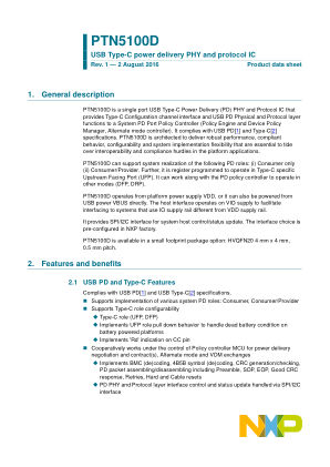 PTN5100D datasheet cover page