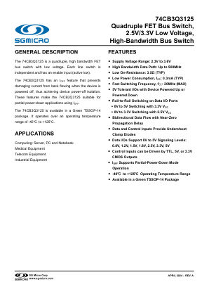 74CB3Q3125-BRIEF datasheet cover page