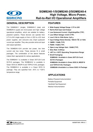 SGM8240-1 datasheet cover page