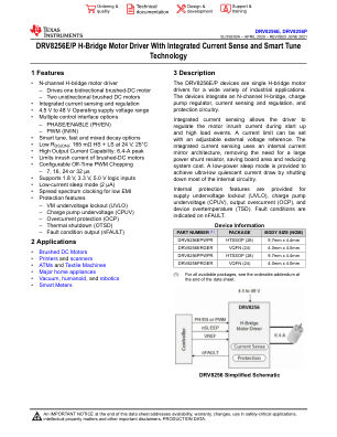 DRV8256 datasheet cover page