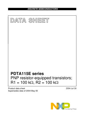 PDTA115EM 数据手册首页