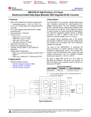 AMC3336-Q1 datasheet cover page
