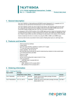 74LVT16543ADL datasheet cover page