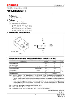 SSM3K56CT 数据手册首页